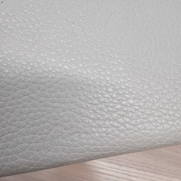 Pebbled Leather Long Wallet Womens Off White BARCOS Zip Around Envelope JAPAN - Picture 6 of 11